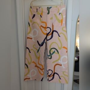 Anthropologie Multicolor Abstract Wide Leg Pants